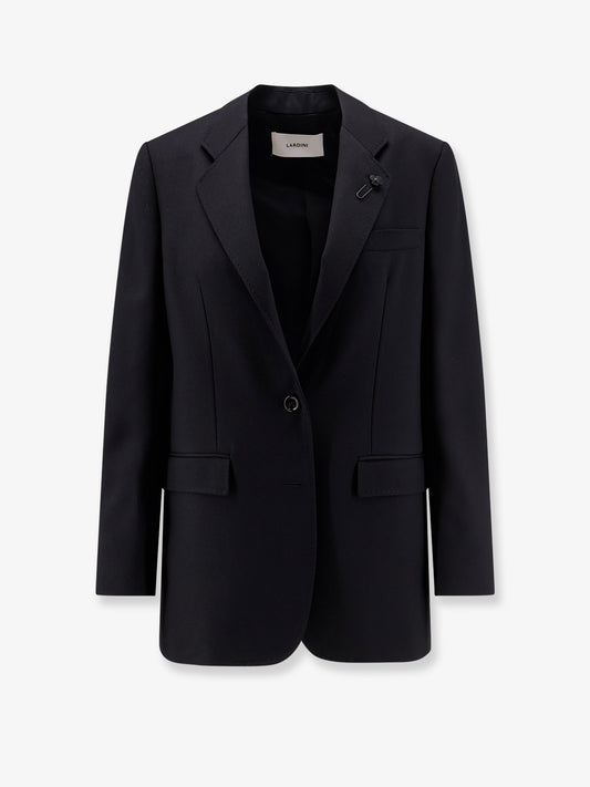 Virgin wool blazer with iconic brooch