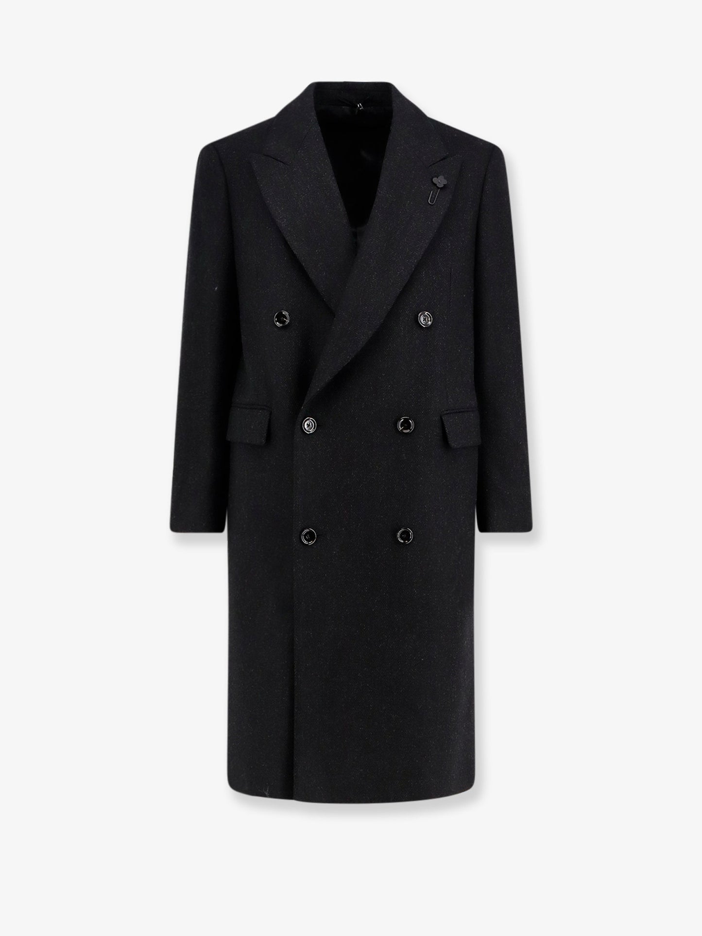 Double-breasted wool and cashmere coat