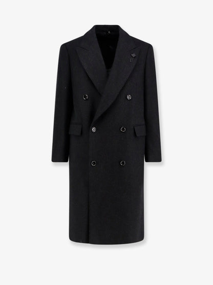 Double-breasted wool and cashmere coat thumbnail