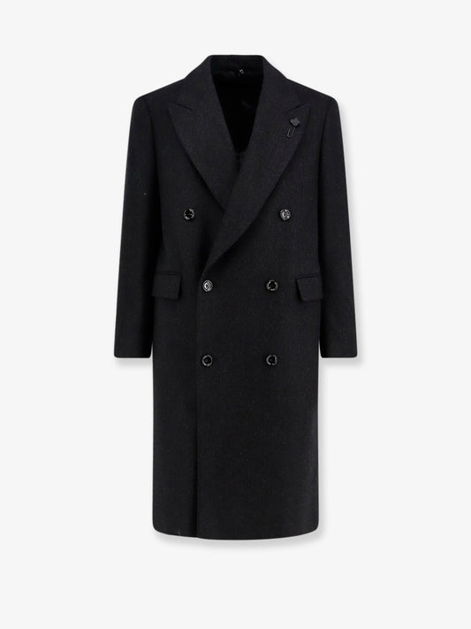 Double-breasted wool and cashmere coat