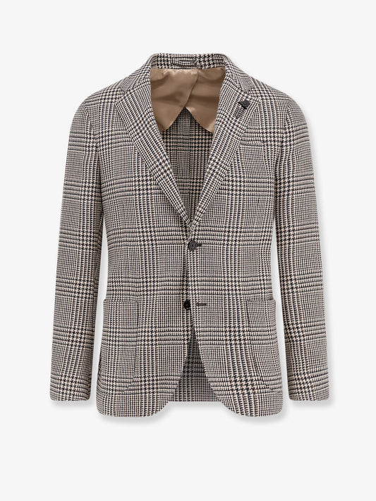 Madras wool blend blazer