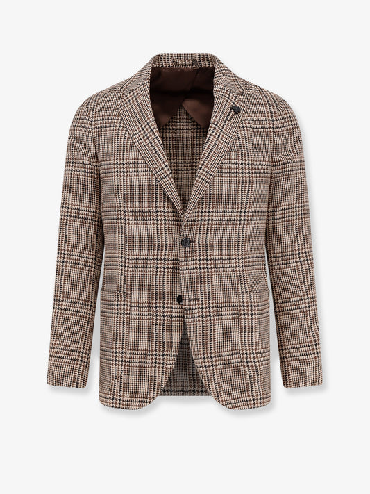 Madras wool blend blazer