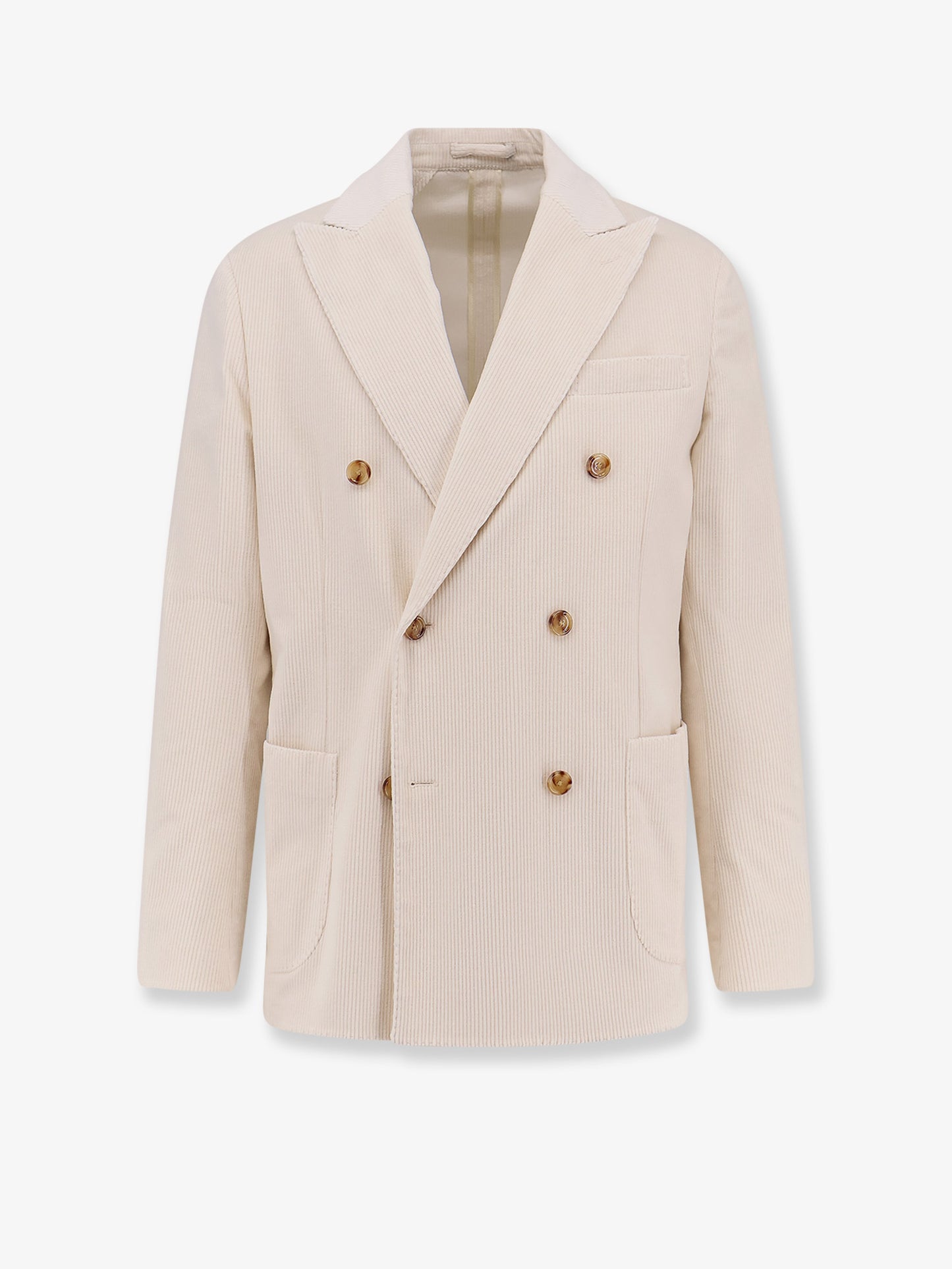 Double-breasted corduroy blazer