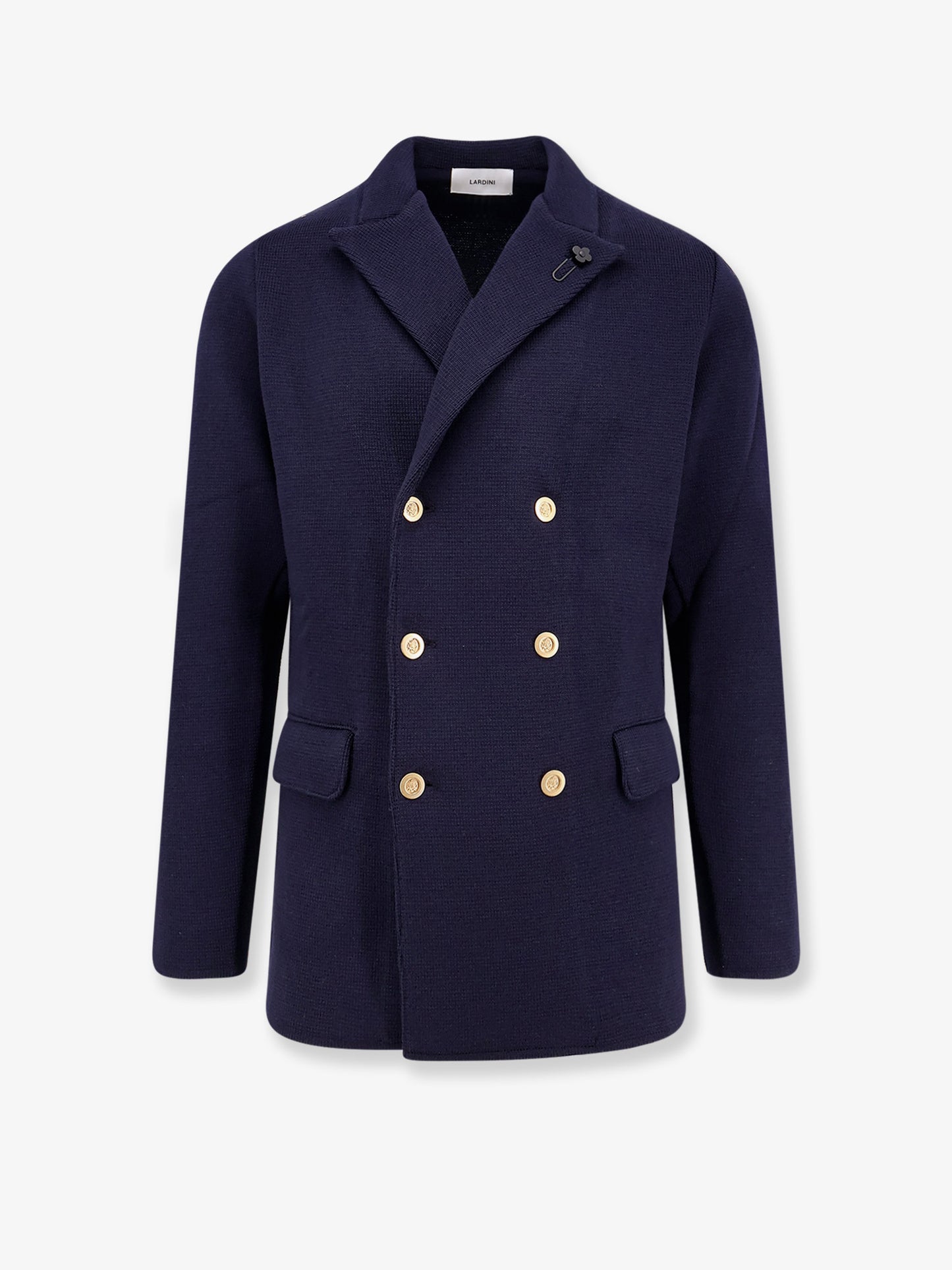 Knitted blazer with iconic brooch