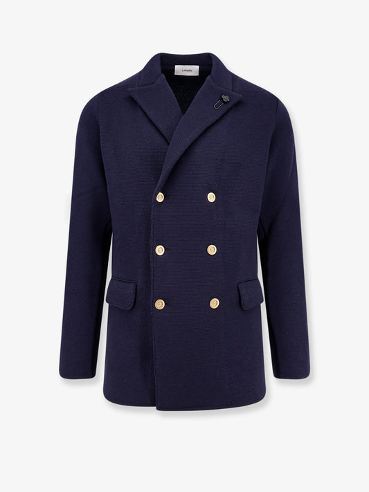 Knitted blazer with iconic brooch