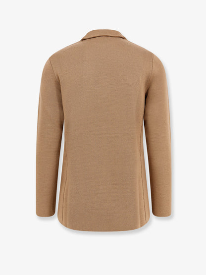 Blazer in maglia con spilla iconica thumbnail