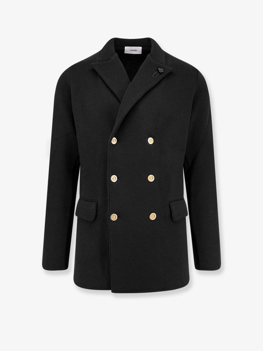 Knitted blazer with iconic brooch