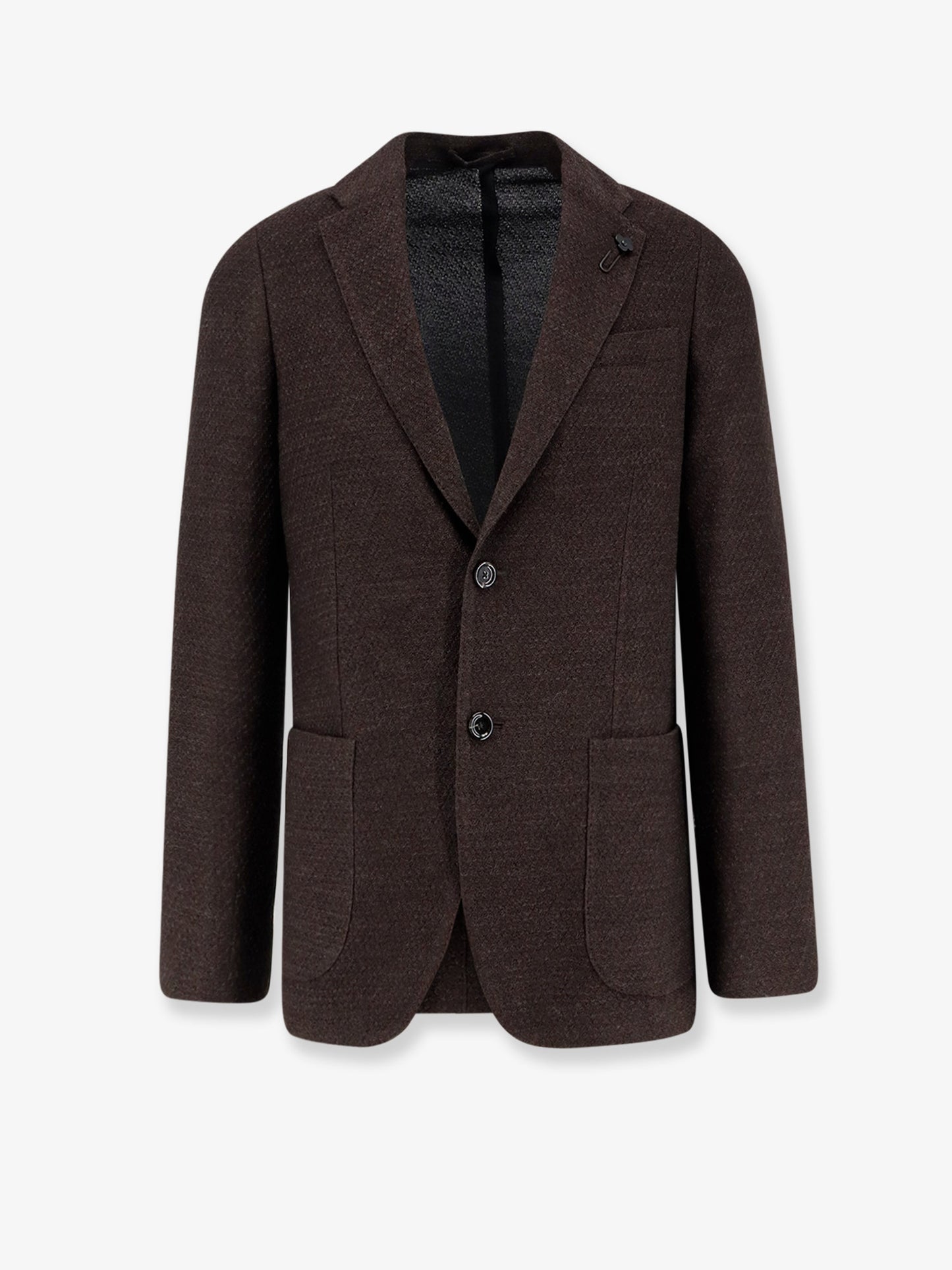 Single-breasted wool and cotton knit blazer