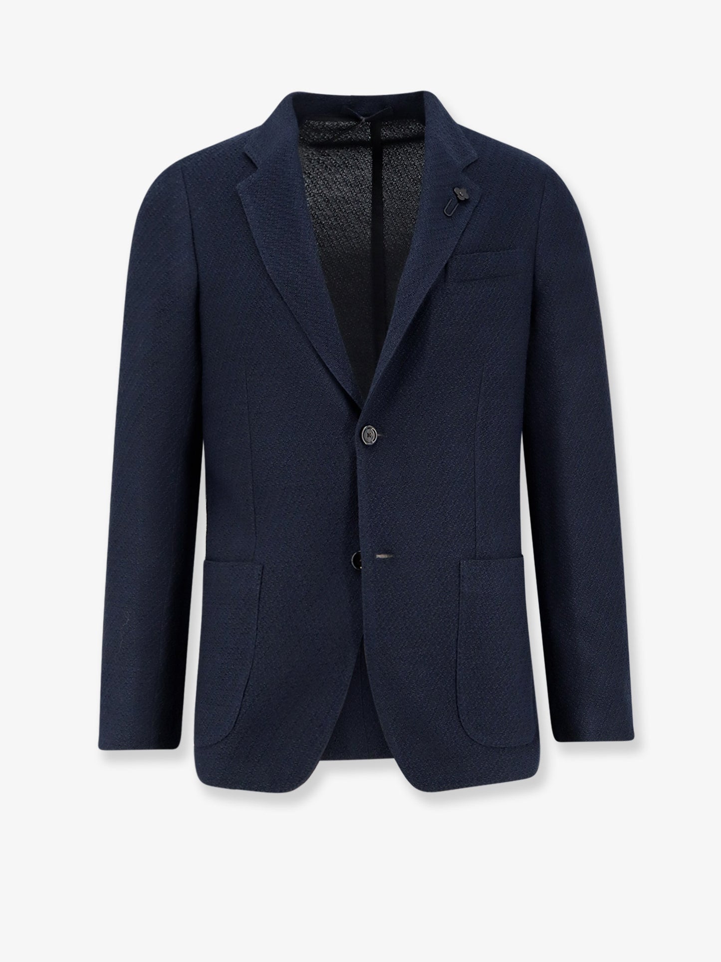 Blazer monopetto in maglia di lana e cotone