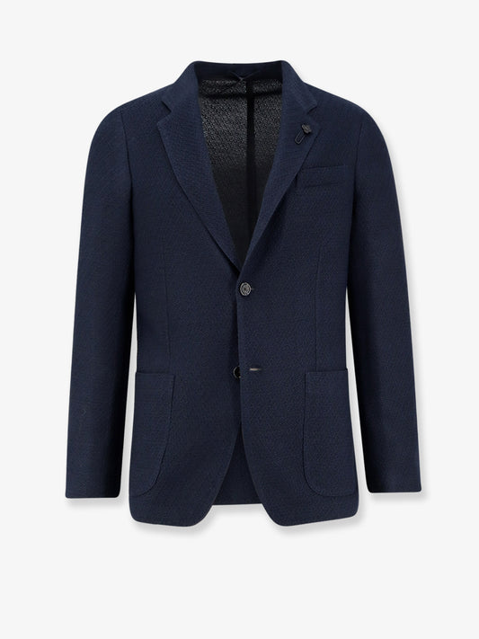 Single-breasted wool and cotton knit blazer