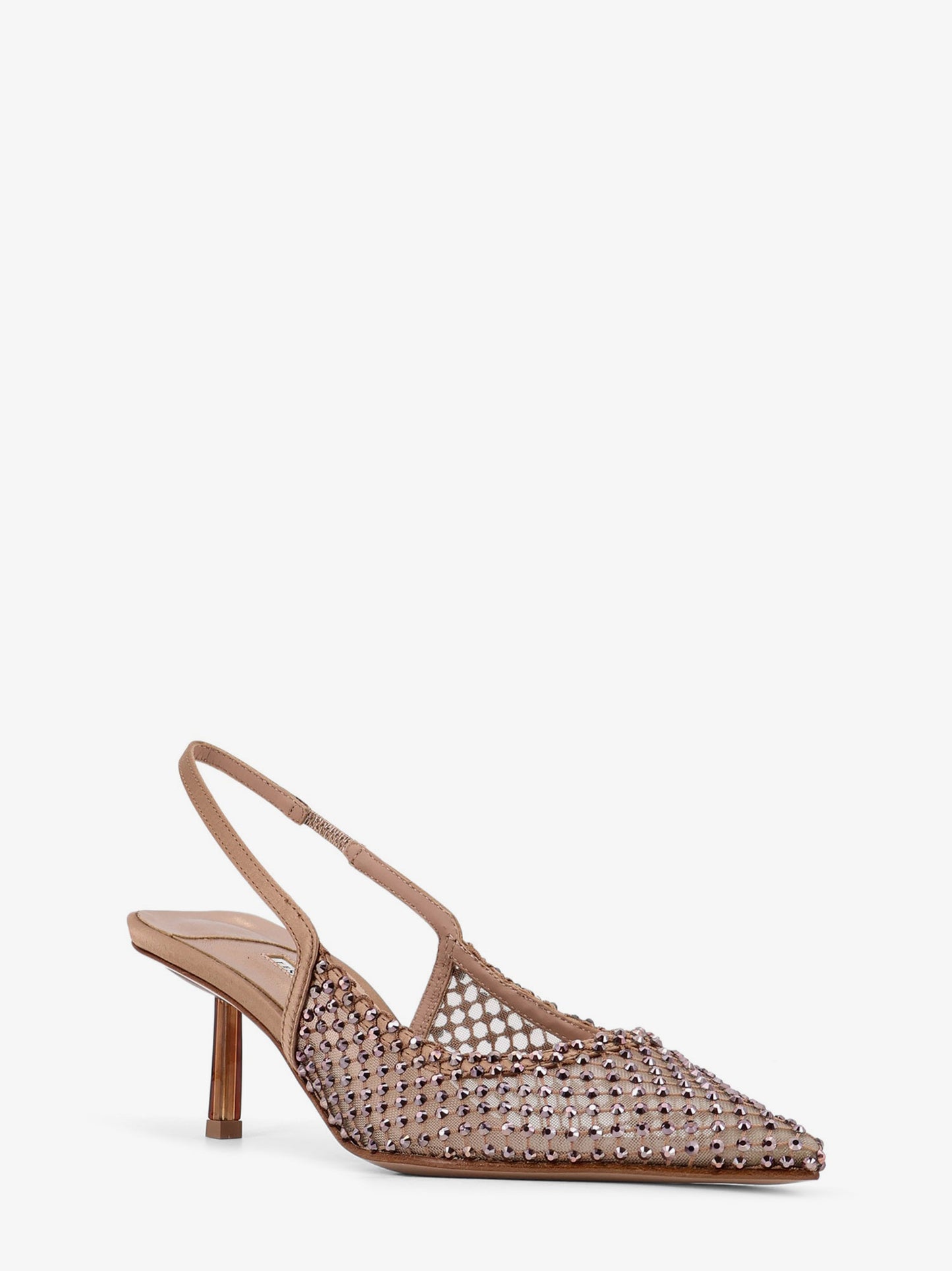 Gilda certified nylon and rhinestones slingback pumps