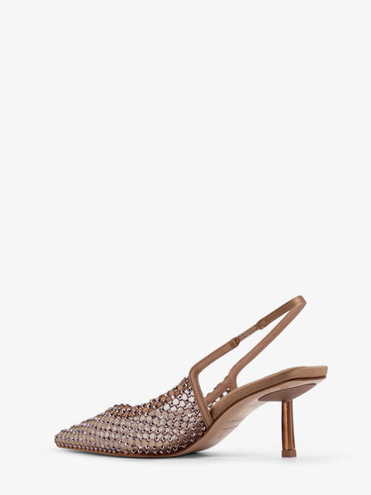 Gilda certified nylon and rhinestones slingback pumps thumbnail