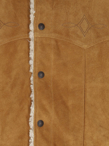 Suede jacket with faux fur lining thumbnail