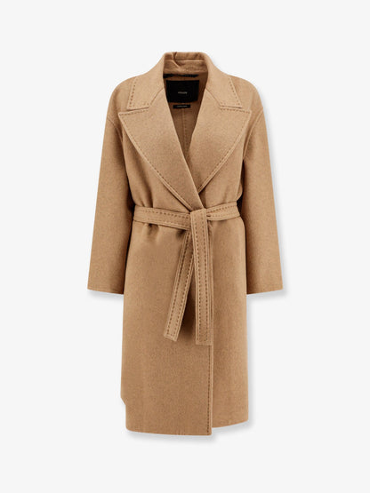 Valle cashmere coat with belt at waist thumbnail