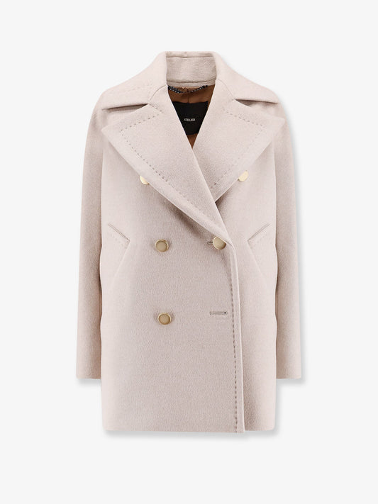 Peacoat berta in cashmere con bottoni dorati