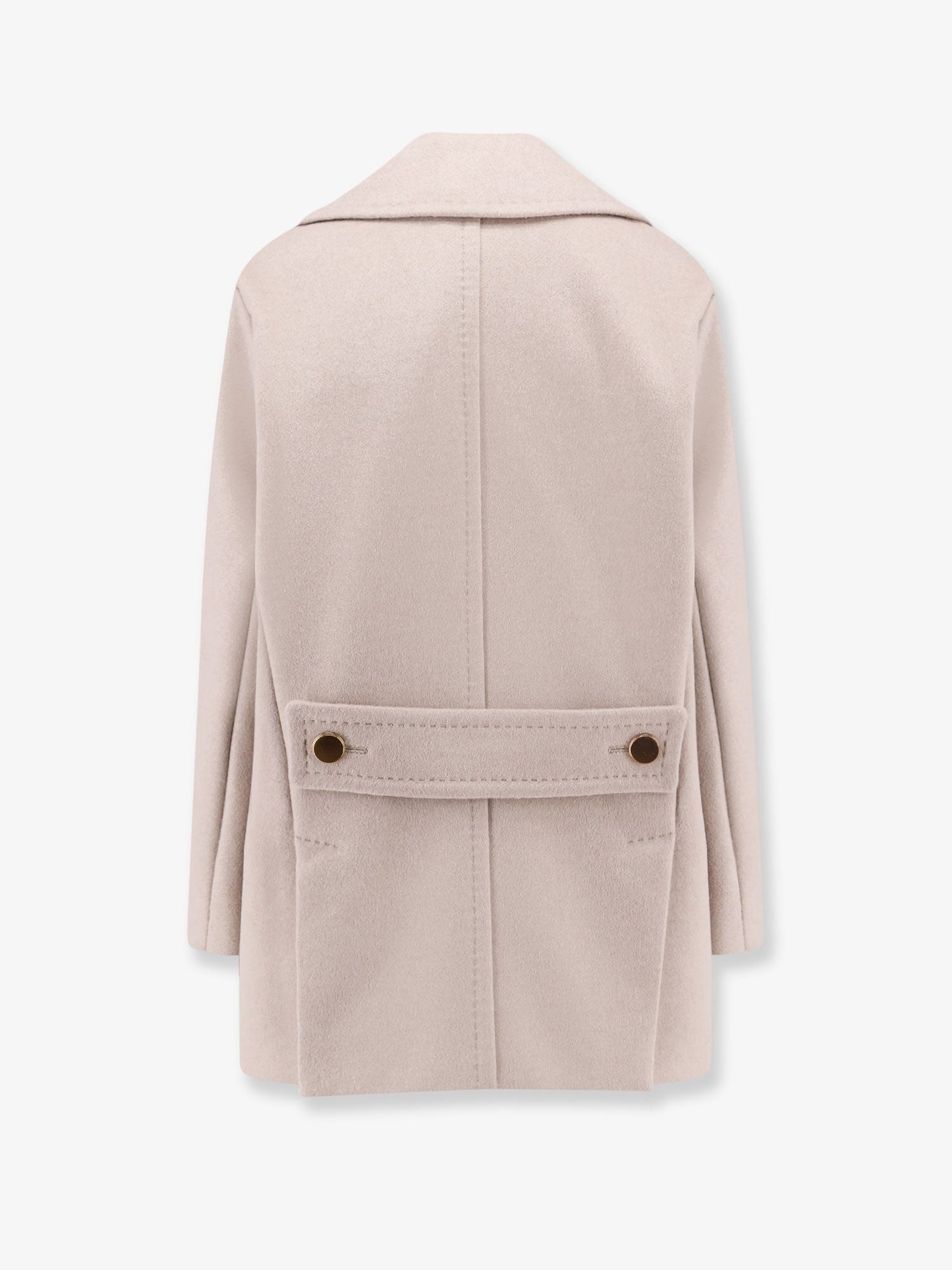 Berta cashmere peacoat with gold metal buttons