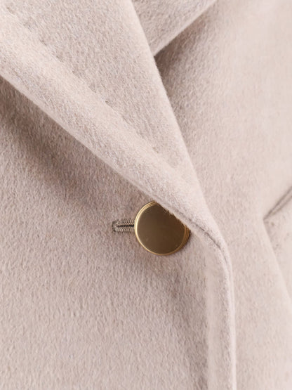 Berta cashmere peacoat with gold metal buttons thumbnail