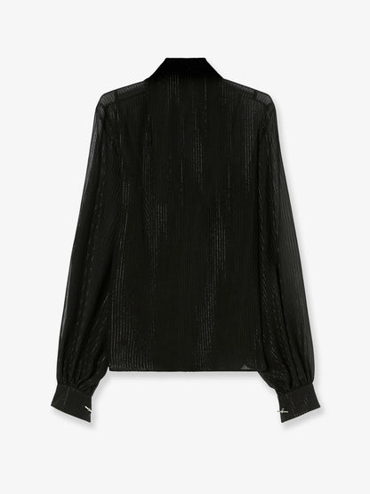 Scafati silk shirt with lurex profiles thumbnail