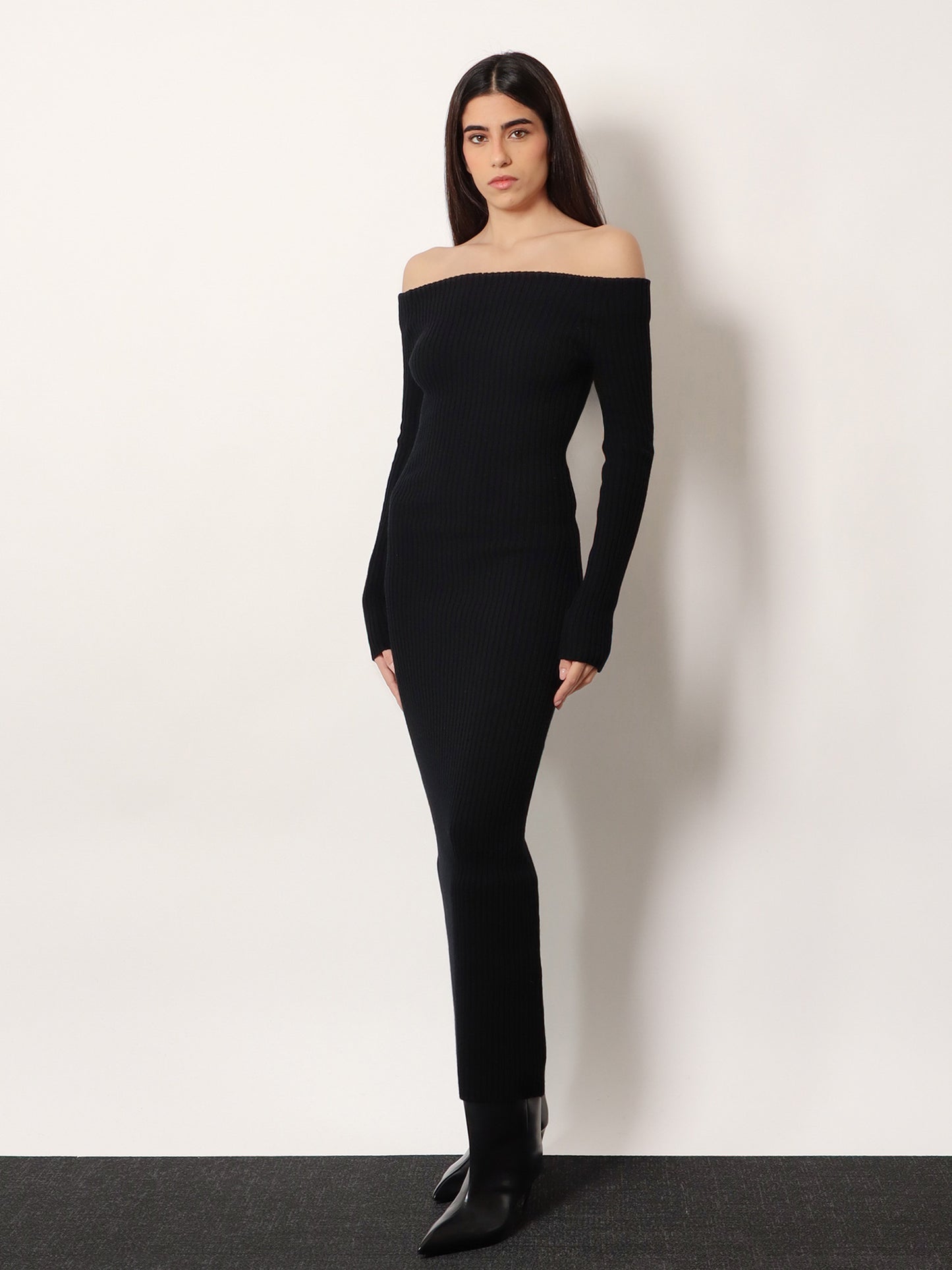 Arnes wool and cashmere long dress