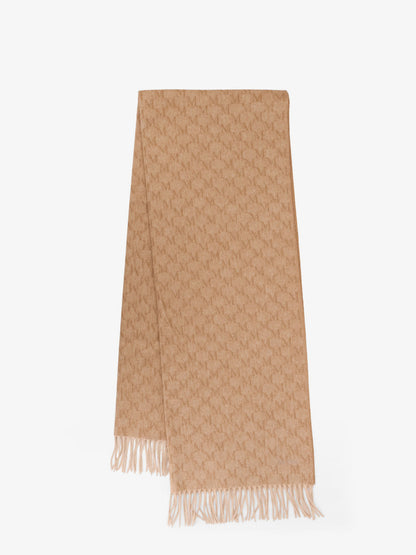 Logo camel scarf with all-over logo thumbnail