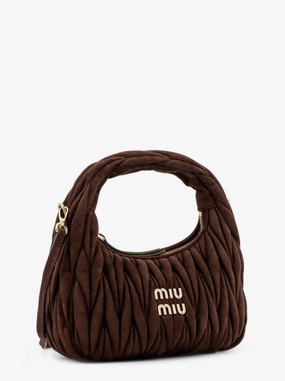 Wander matelassé suede shoulder bag thumbnail