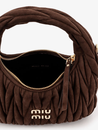 Wander matelassé suede shoulder bag thumbnail