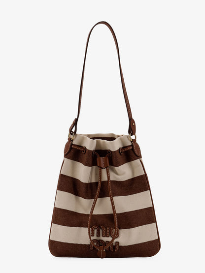 Canvas striped bucket bag thumbnail