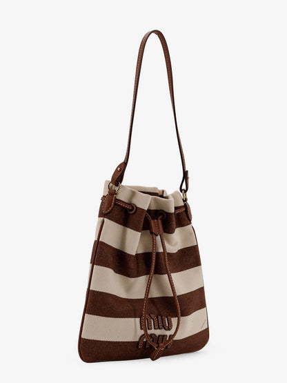 Canvas striped bucket bag thumbnail