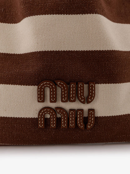 Canvas striped bucket bag thumbnail