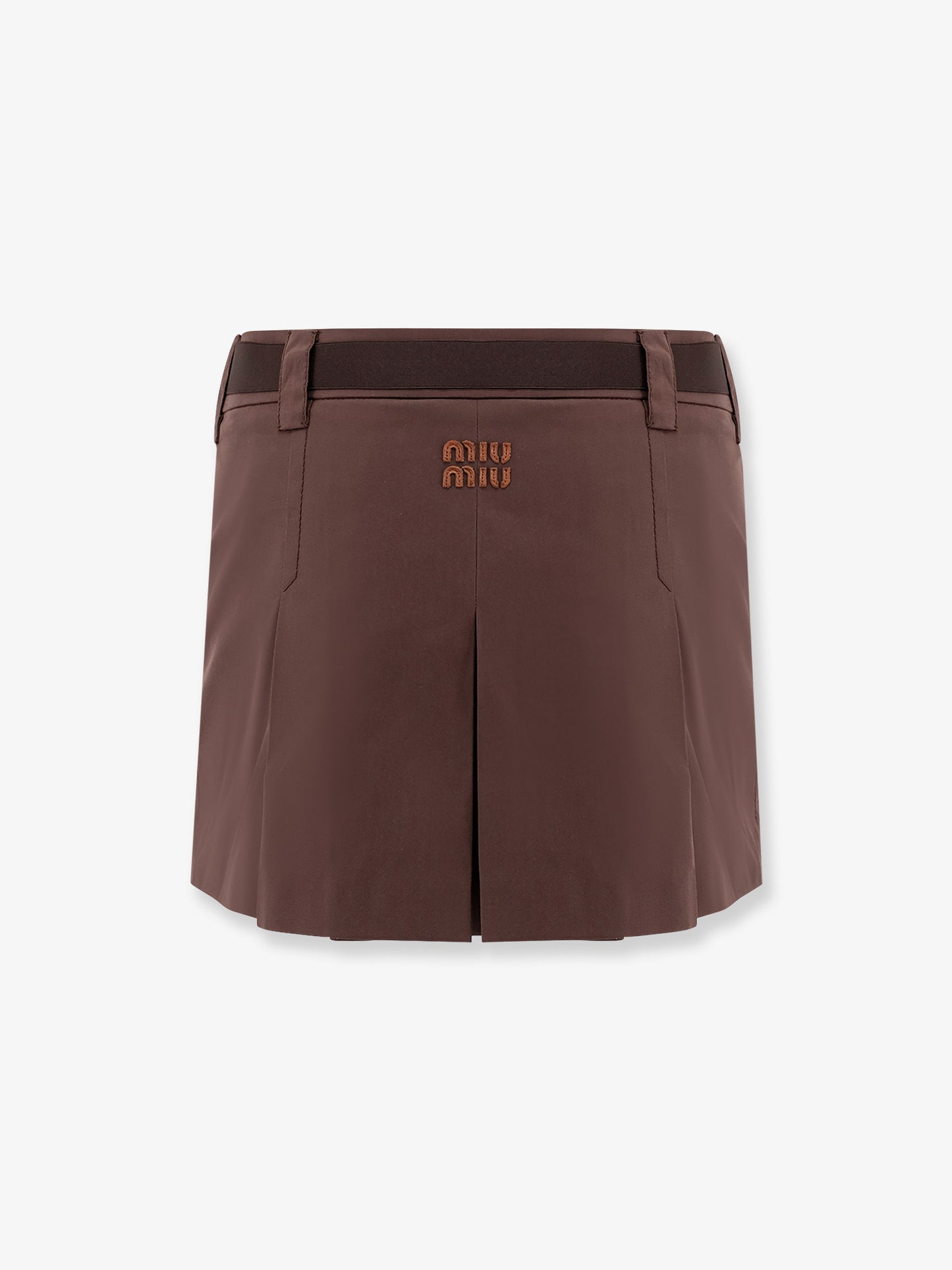 Panama pleated mini skirt with belt