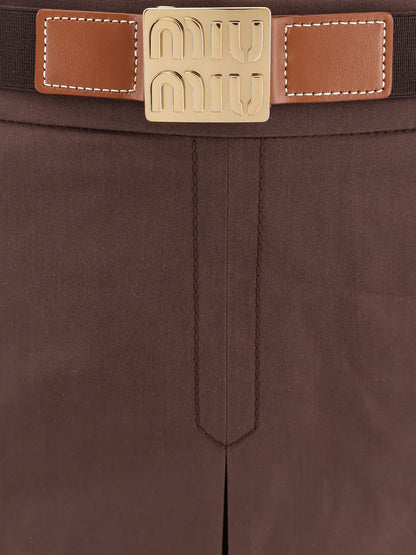 Panama pleated mini skirt with belt thumbnail