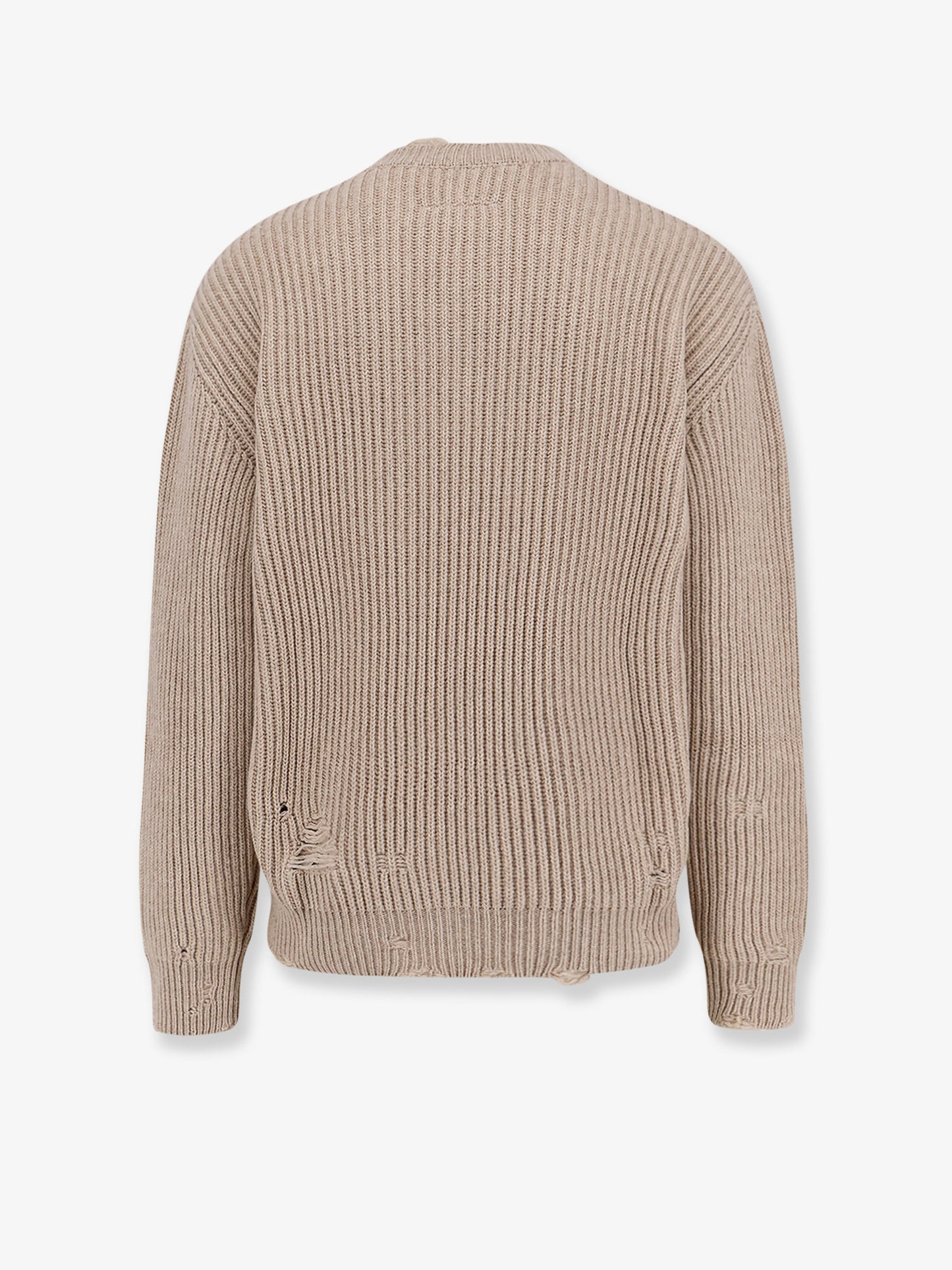 Wool blend sweater with distressed effect