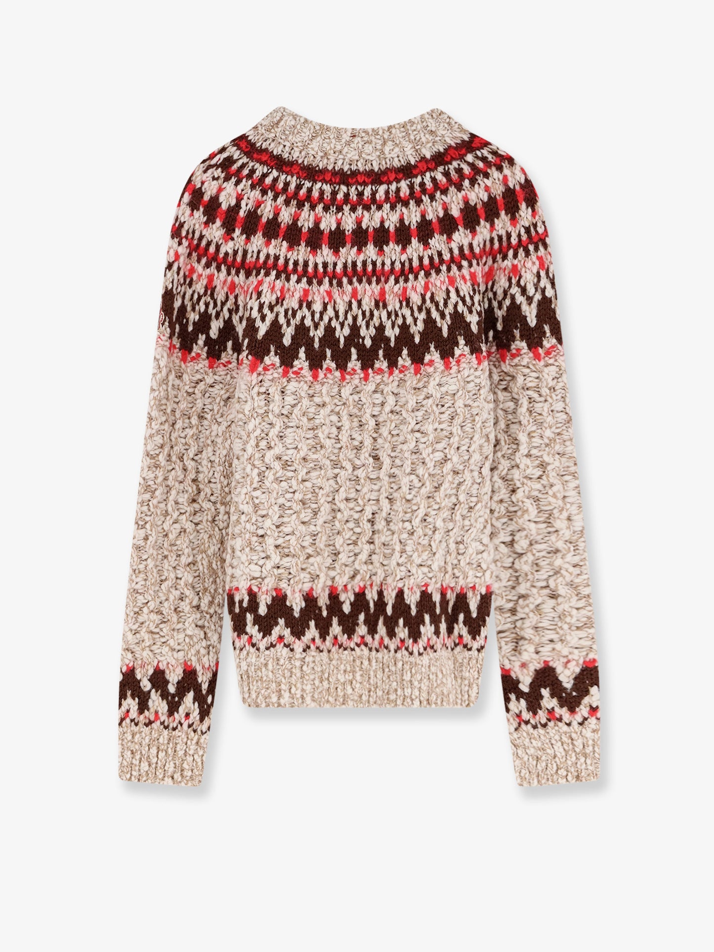 Jacquard wool blend sweater with geometric pattern