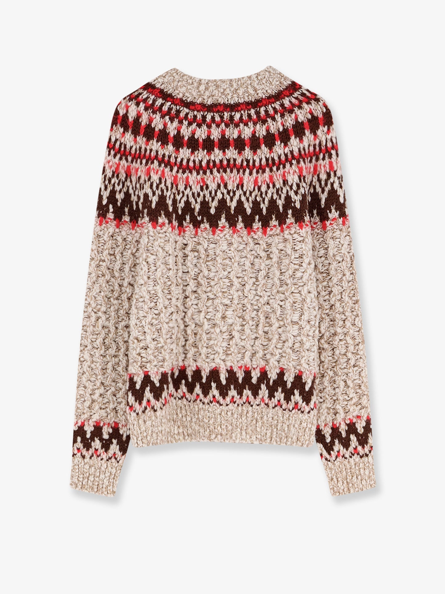 Jacquard wool blend sweater with geometric pattern