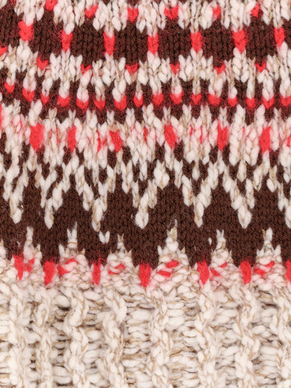 Jacquard wool blend sweater with geometric pattern thumbnail