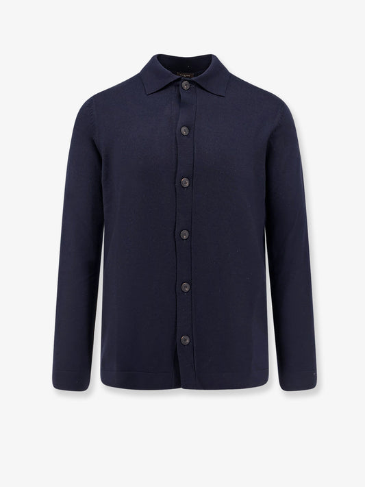 Virgin wool cardigan with collar