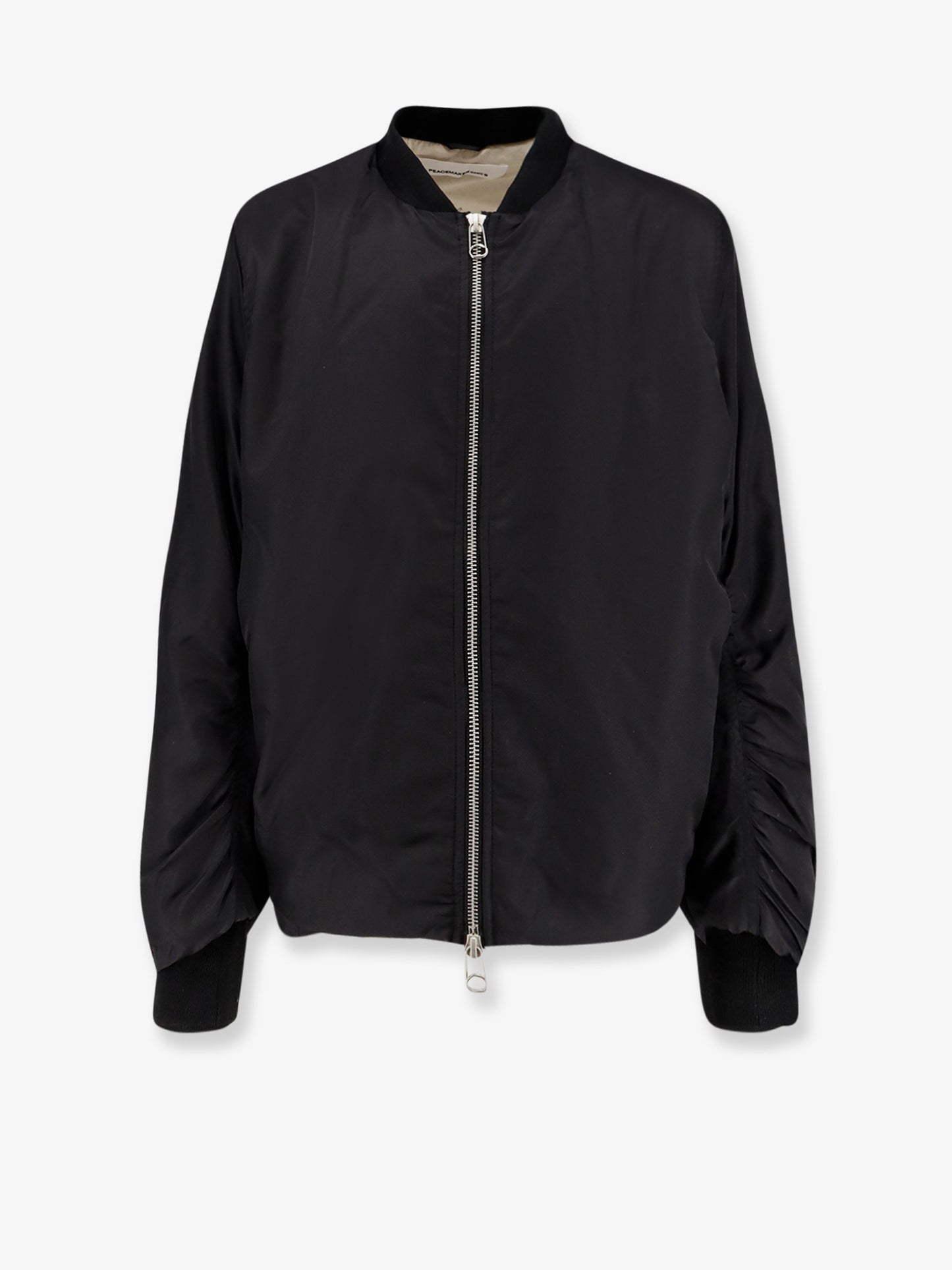 Minimal nylon bomber with padding