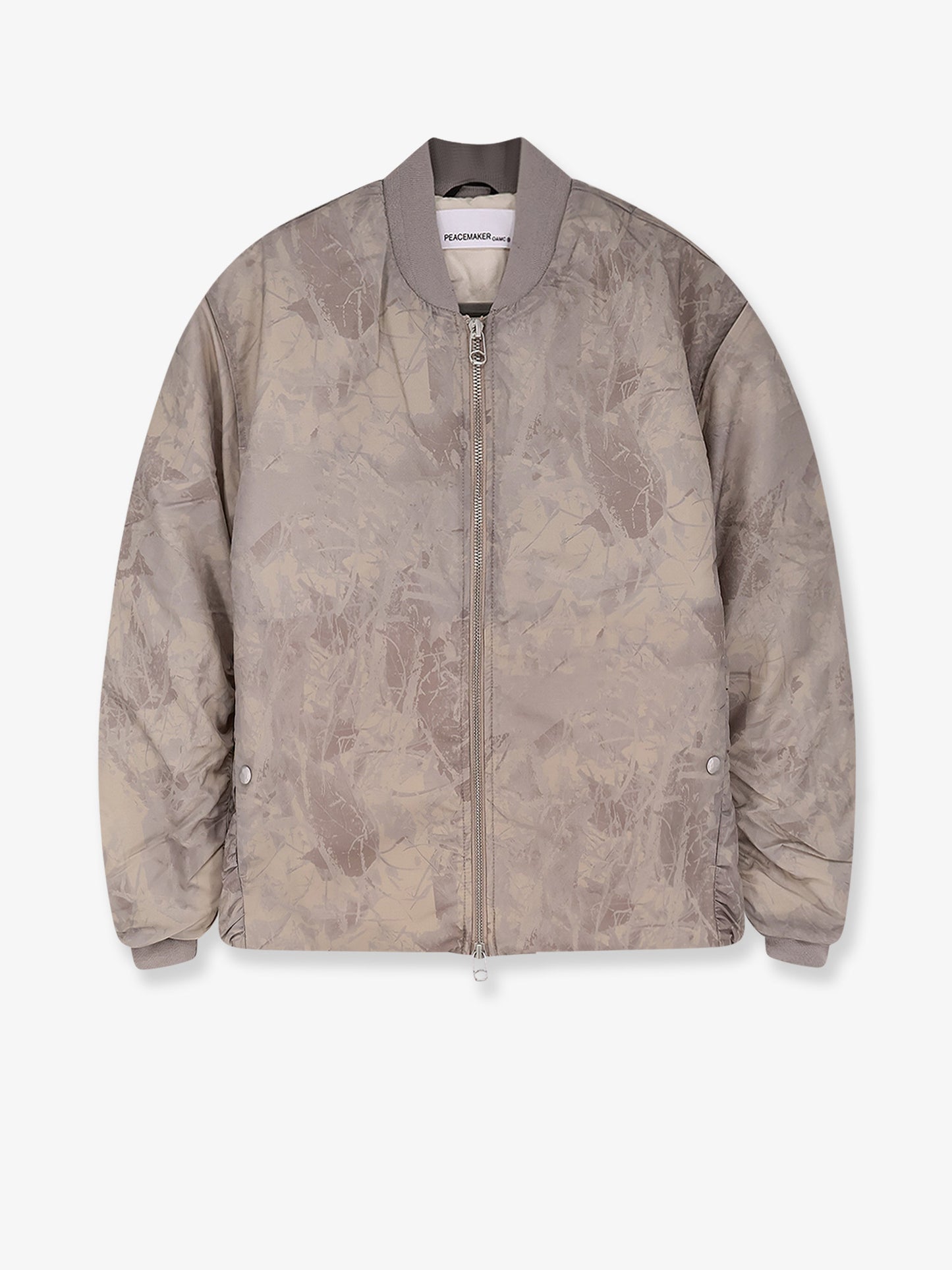 Minimal printed fabric bomber