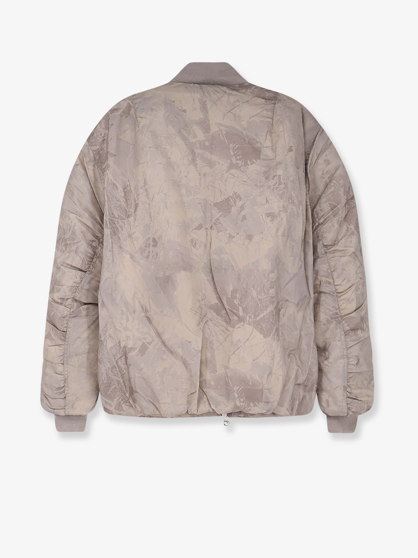 Minimal printed fabric bomber
