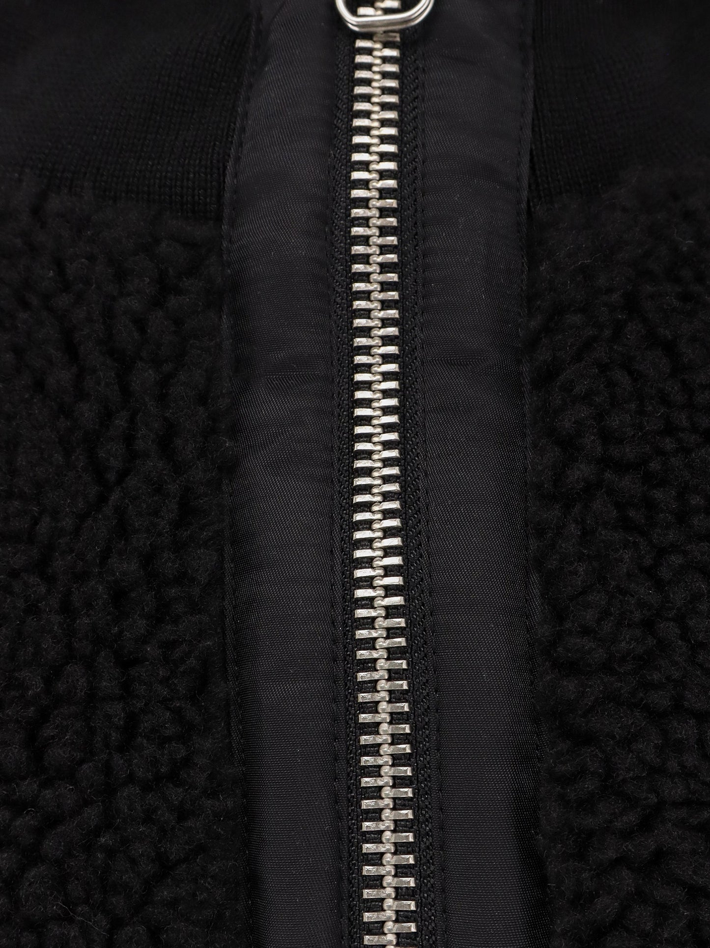 Fleece synthetic fur bomber