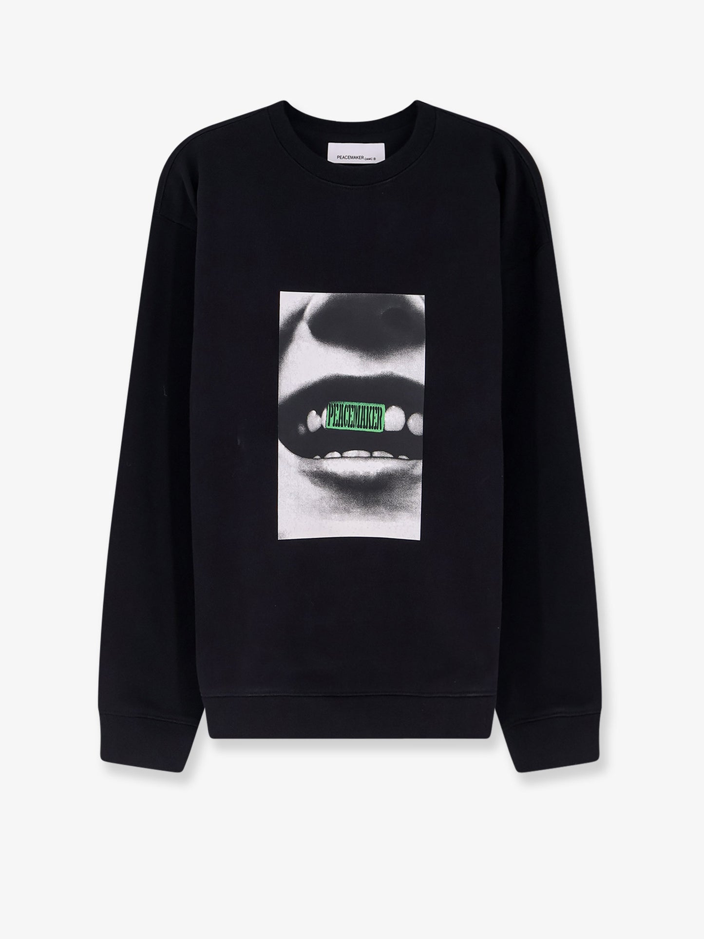 Loose Fit Crewneck Smile Print Sweatshirt