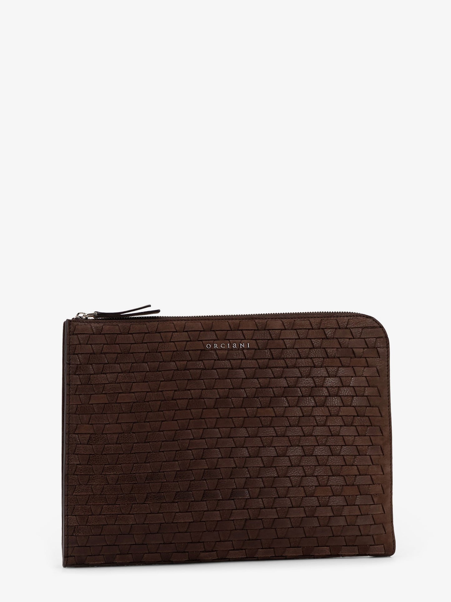 Portadocumenti in pelle con motivo intrecciato