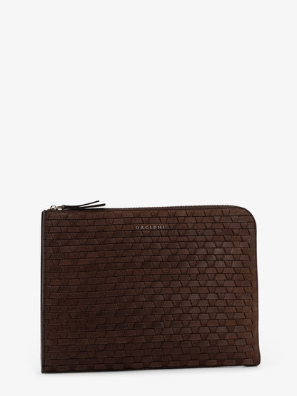 Portadocumenti in pelle con motivo intrecciato thumbnail