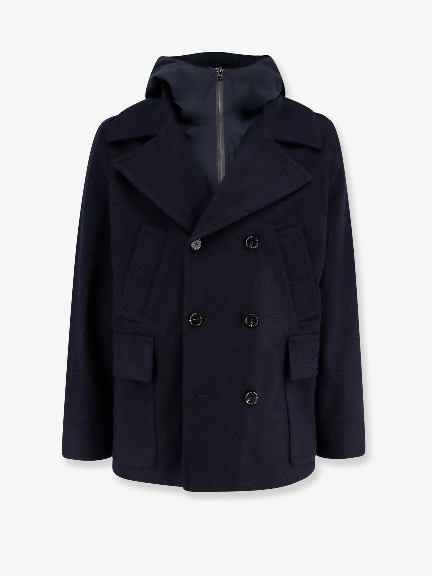 Double-breasted wool coat