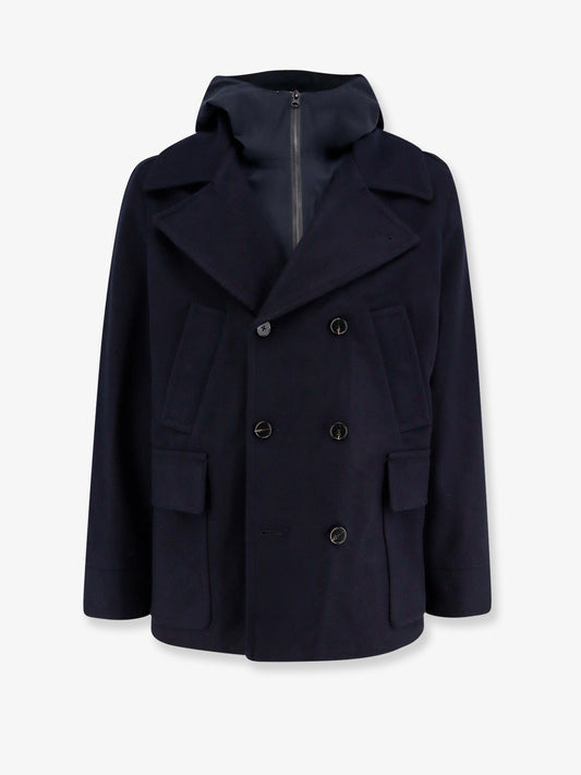 Double-breasted wool coat