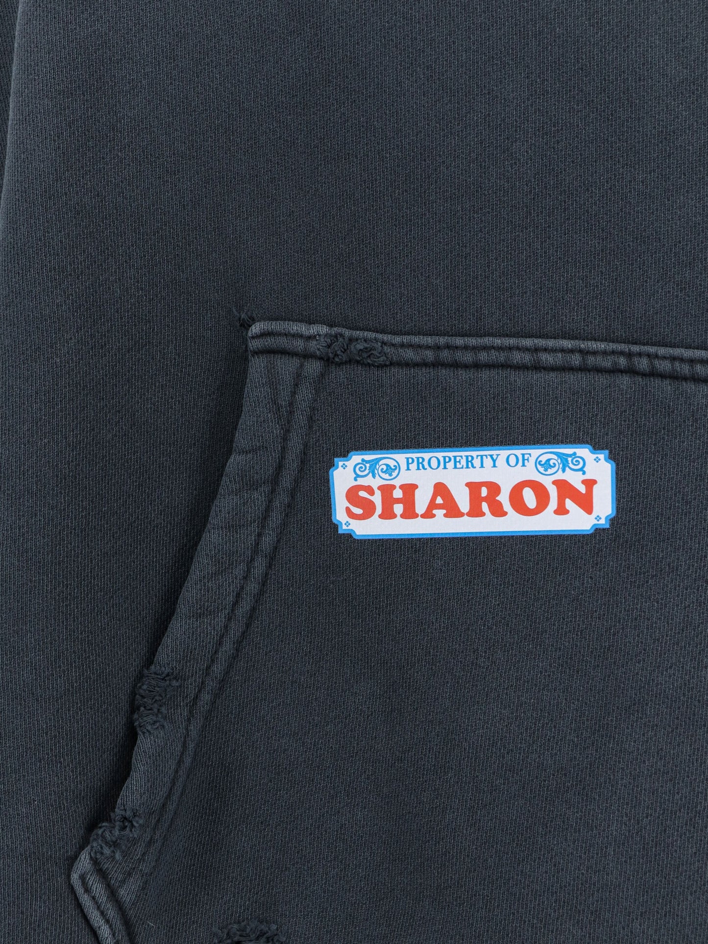 Paly cotton sweatshirt with Destroyed effect