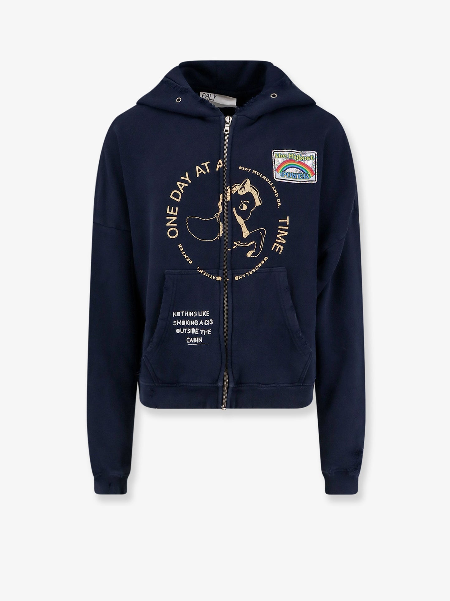 Distressed cotton sweatshirt