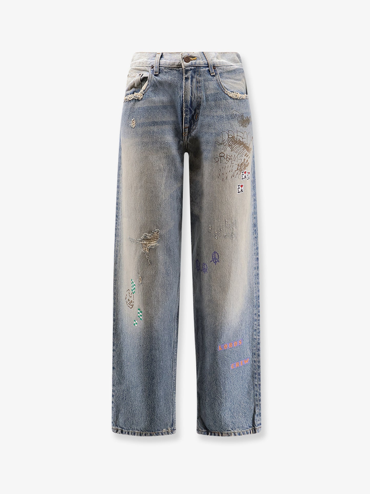Lucky Stone-Washed cotton Jeans