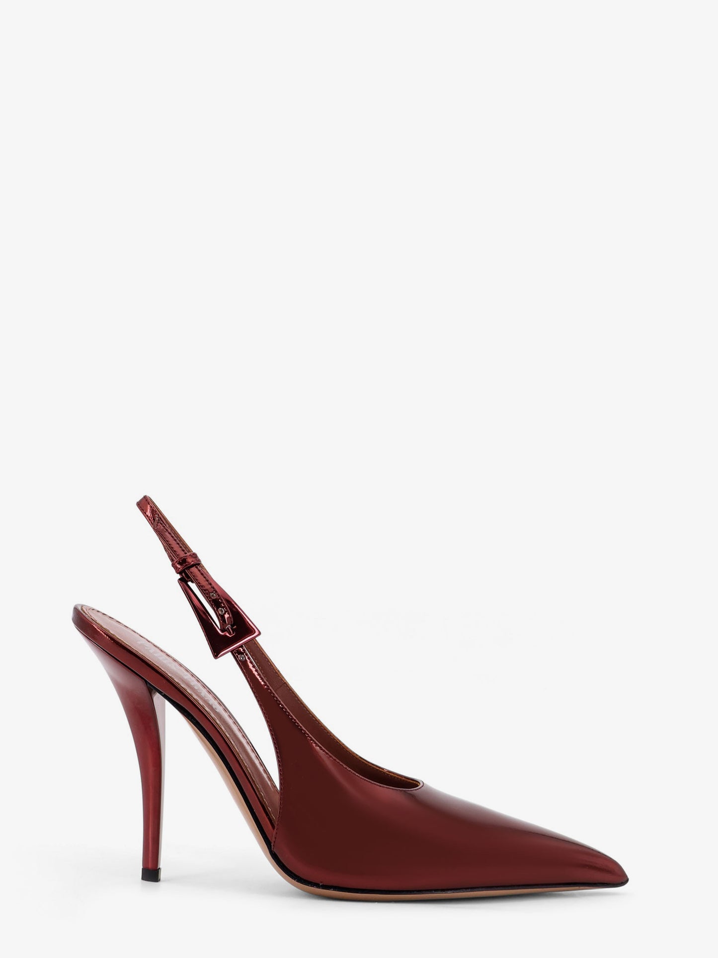 Jessica Slingback mirror leather pumps