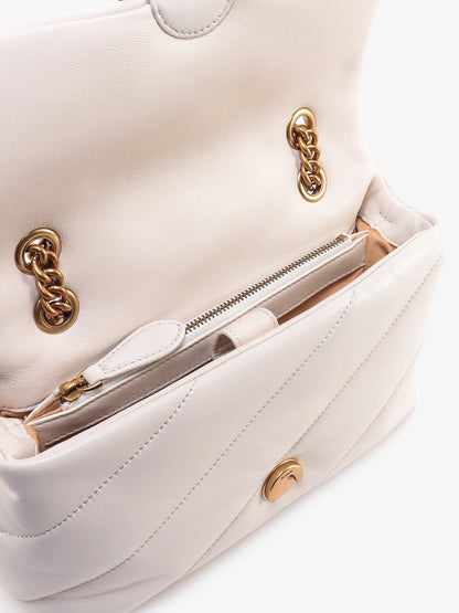 Matelassé leather shoulder bag with iconic love birds buckle thumbnail